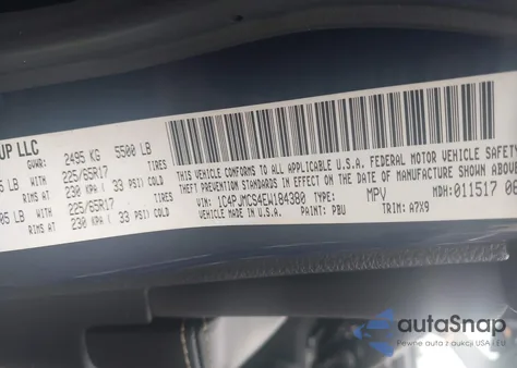 2014 Jeep Cherokee Latitude из США, поврежденный, VIN 1C4PJMCS4EW184380